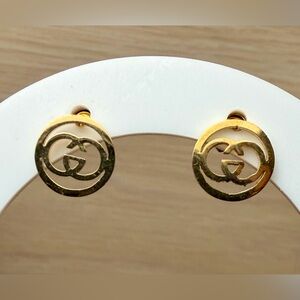 Gold Button Like Earrings